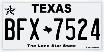 TX license plate BFX7524