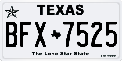 TX license plate BFX7525