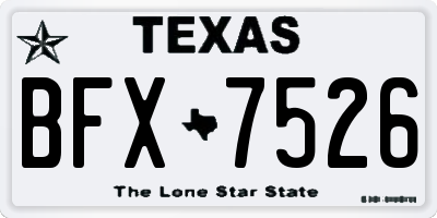 TX license plate BFX7526