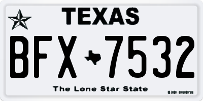 TX license plate BFX7532