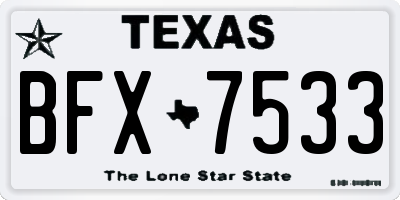 TX license plate BFX7533