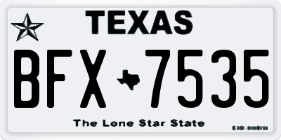 TX license plate BFX7535