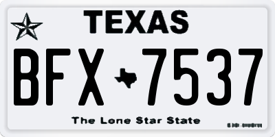 TX license plate BFX7537