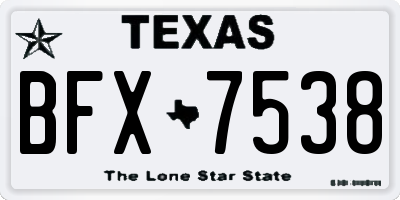 TX license plate BFX7538