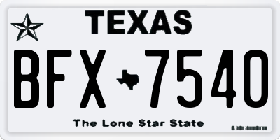 TX license plate BFX7540
