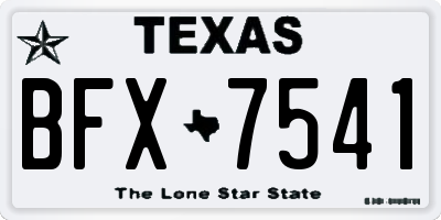 TX license plate BFX7541