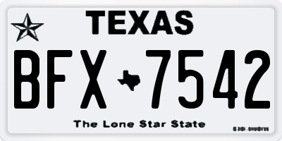 TX license plate BFX7542