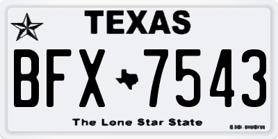 TX license plate BFX7543