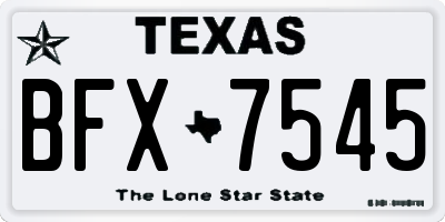 TX license plate BFX7545