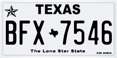 TX license plate BFX7546