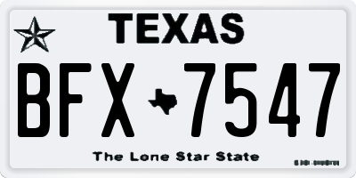 TX license plate BFX7547