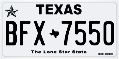 TX license plate BFX7550