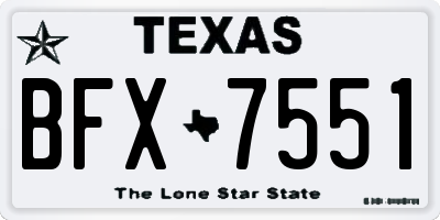 TX license plate BFX7551