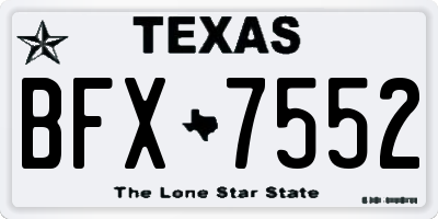 TX license plate BFX7552
