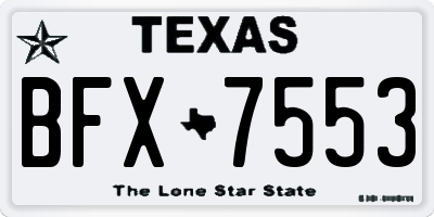 TX license plate BFX7553