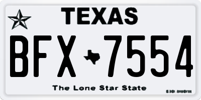 TX license plate BFX7554