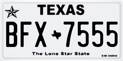 TX license plate BFX7555