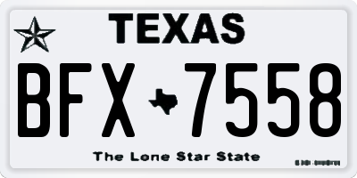 TX license plate BFX7558