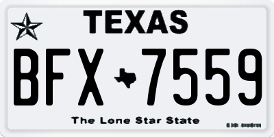 TX license plate BFX7559