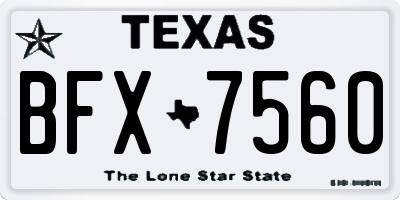 TX license plate BFX7560