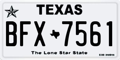 TX license plate BFX7561