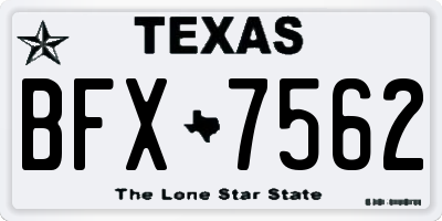TX license plate BFX7562