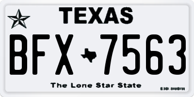 TX license plate BFX7563