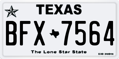 TX license plate BFX7564