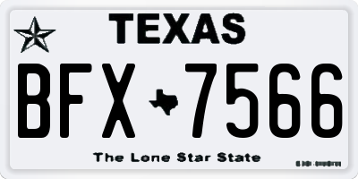TX license plate BFX7566