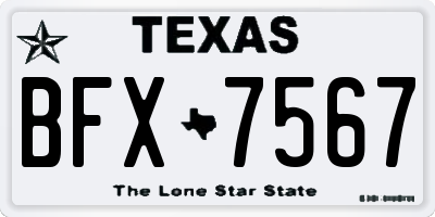 TX license plate BFX7567