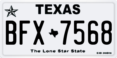 TX license plate BFX7568