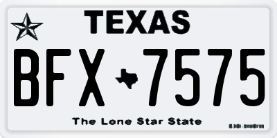 TX license plate BFX7575