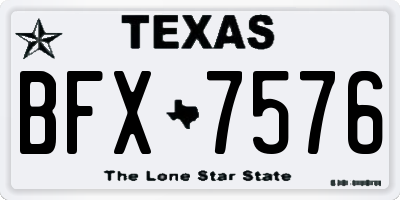 TX license plate BFX7576