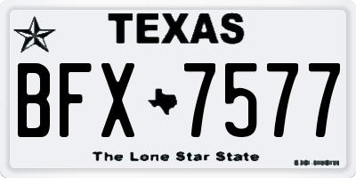 TX license plate BFX7577