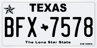 TX license plate BFX7578