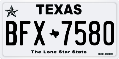 TX license plate BFX7580