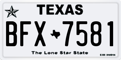 TX license plate BFX7581