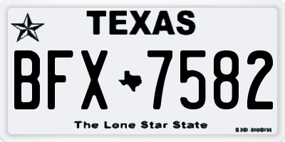 TX license plate BFX7582