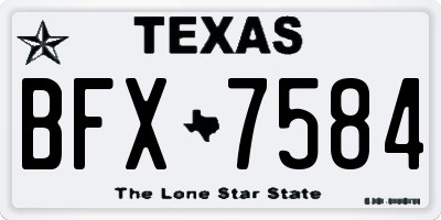 TX license plate BFX7584