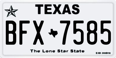 TX license plate BFX7585