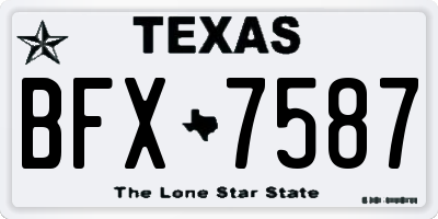 TX license plate BFX7587
