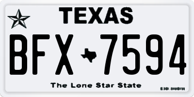 TX license plate BFX7594