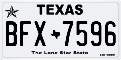TX license plate BFX7596
