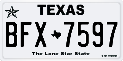 TX license plate BFX7597