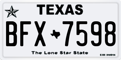 TX license plate BFX7598