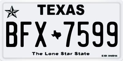 TX license plate BFX7599