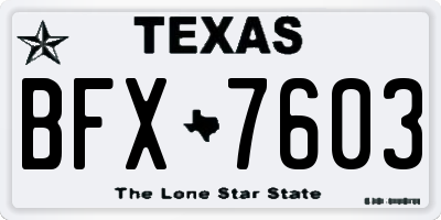 TX license plate BFX7603