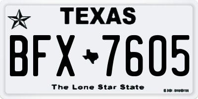 TX license plate BFX7605