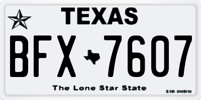 TX license plate BFX7607