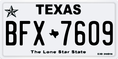 TX license plate BFX7609